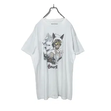 희소 PRINCESS MONONOKE 모노노케 히메 대형 T셔츠 화이트 L