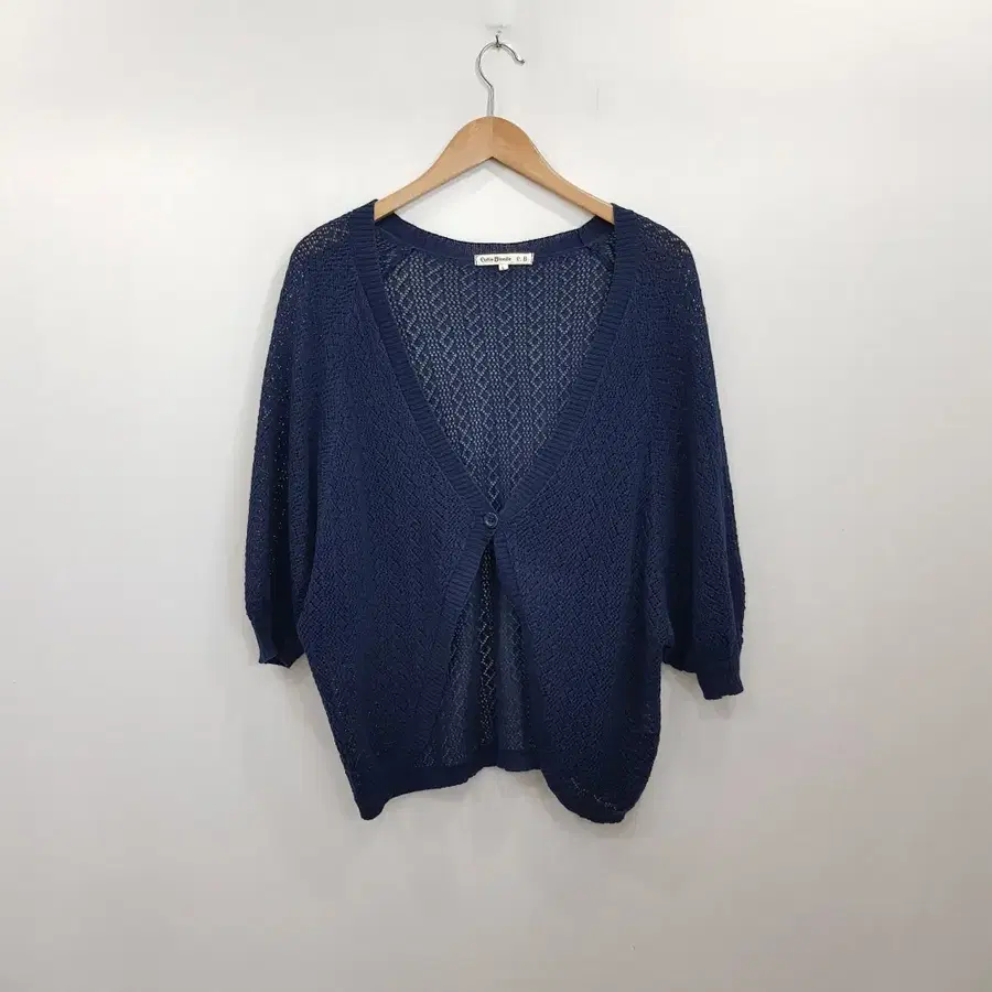 빈티지 브이넥 가오리핏 모리걸 하구미룩 7부 린넨 마 가디건 여L R557