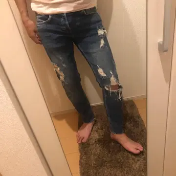 ZARAMAN 데미지 컷오프 스트레치 데님 사이즈 30