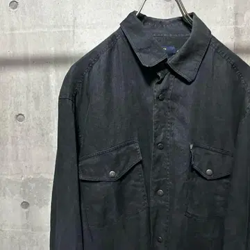 NEW MAN 린넨 100% 워크 셔츠 블랙 linen