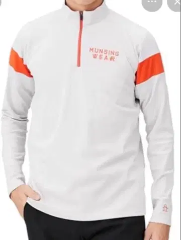 MUNSINGWEAR 남성용 긴팔 하프 지퍼 셔츠 골프웨어