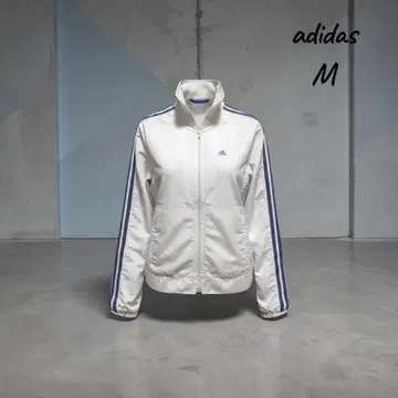 adidas 트랙 자켓 M 화이트 사이드 라인 저지