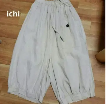 이치 ichi 린넨 사루엘풍 와이드 팬츠