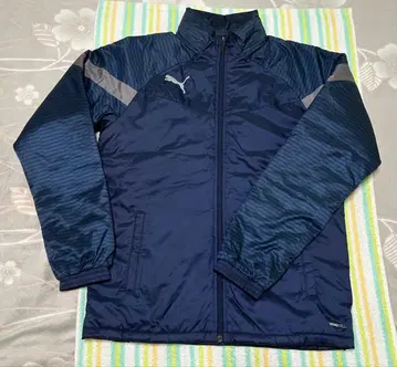 (새상품) PUMA 패딩 윈드브레이커 자켓 S 네이비/그레이
