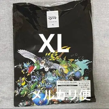 XL 키 비주얼 블랙 T셔츠 드래곤 퀘스트 40주년 기념전 the DIVE
