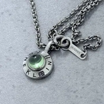 ANNE KLEIN silver925 그린 스톤 서클 목걸이