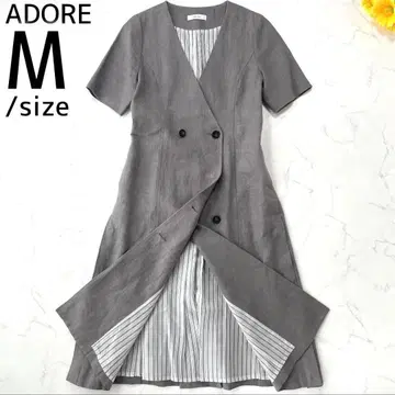 ADORE 린넨100 드라이 트위스트 스트랩 롱 원피스 그레이 M