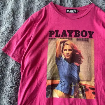 HYSTERIC GLAMOUR PLAYBOY 로고T셔츠 핑크 L사이즈