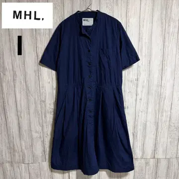 MHL. 노카라 원피스 네이비 코튼 일본제 S 사이즈 상당
