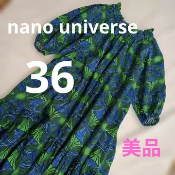 nano universe 바틱 프린트 린넨 혼방 개더 원피스