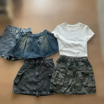 묶음 판매! 데님 스커트 grl wego 카모플라쥬 M, S