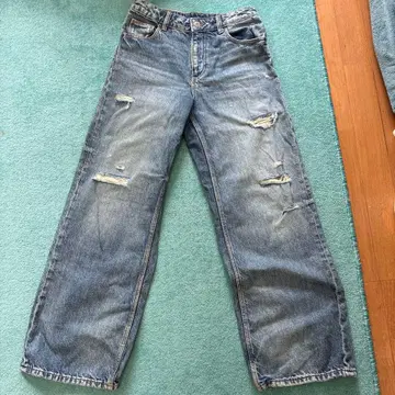 ZARA 데미지 가공 와이드 데님 팬츠 (키츠)