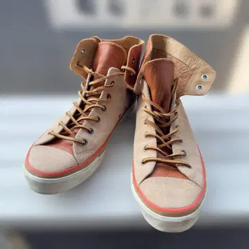 오봉 특가 PF Flyers 하이컷 가죽 스니커즈 브라운 28cm