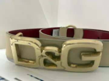 D&G 벨트 베이지 골드 금장 장식 90cm