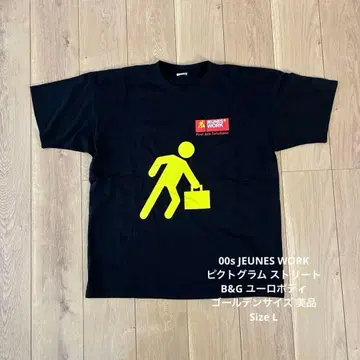 00s JEUNES WORK 픽토그램 스트릿 골든 사이즈 새상품급