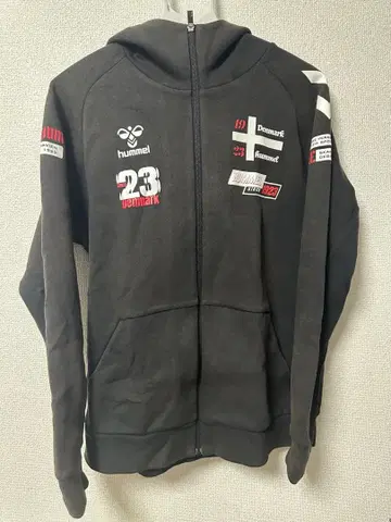 hummel 풀 집업 후드티 블랙