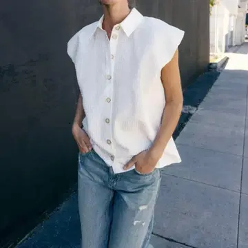 ZARA 퍼프 슬리브 셔츠