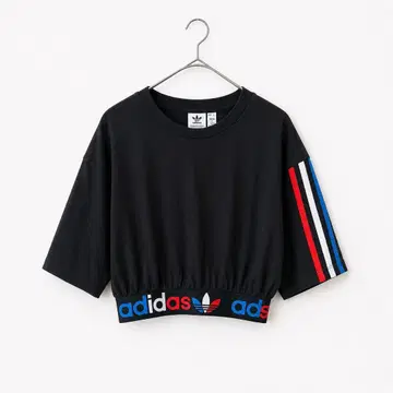 adidas Originals 크롭 기장 티셔츠 트레포일