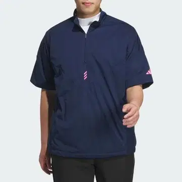 택 포함 새상품 adidas 골프 코드 카오스 하프 지퍼 반팔 윈드 네이비 M