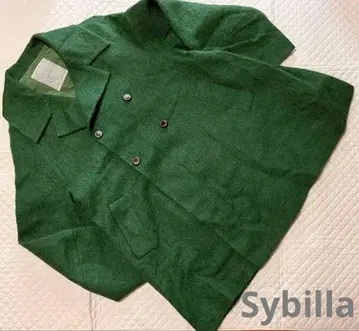 Sybilla 울 혼방 피 코트 그린