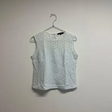 RALPH RL LAUREN 슬리브리스 블라우스 화이트 S 레이스