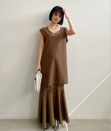 AMERI 2WAY VEST KNEES LOOK DRESS vintage