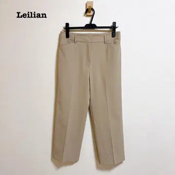 새상품급 Leilian 와이드 슬랙스 팬츠 테이퍼드 9 베이지