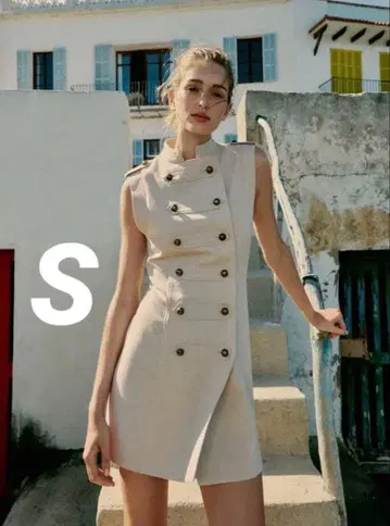 ZARA 린넨 토글 버튼 미니 원피스 S 나폴레옹