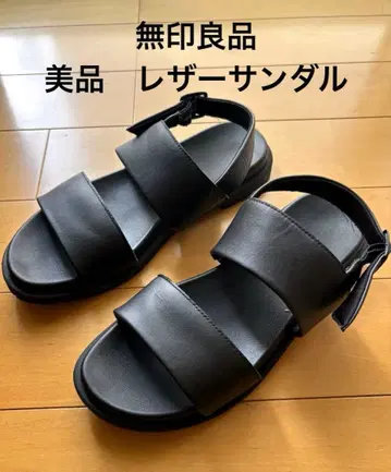무인양품 가죽 샌들 L(25.5~26.0cm) 블랙