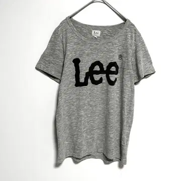 Lee Lee 반팔 티셔츠 그레이 로고 프린트 상의 M
