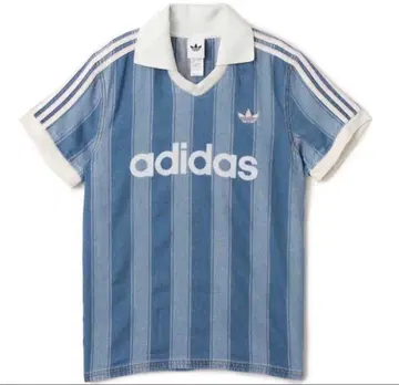 adidas 데님 축구 저지 T셔츠 블루