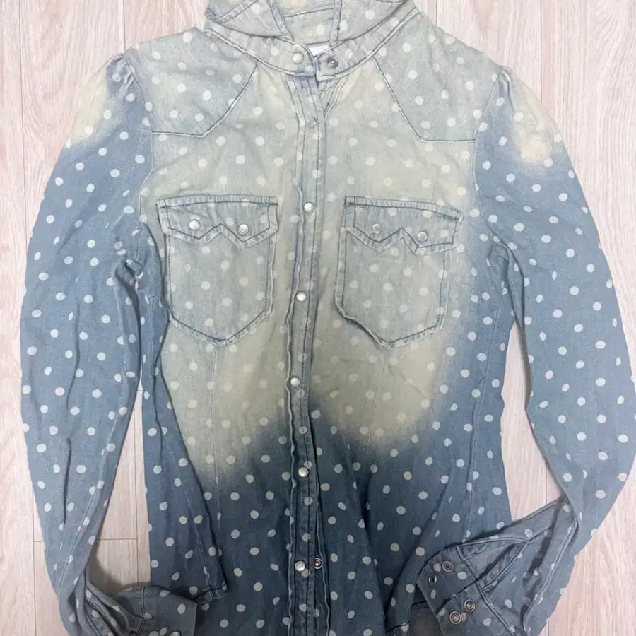 Shop502 빈티지 땡땡이 도트 셔츠
