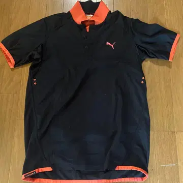 PUMA 남성용 골프 셔츠 블랙 오렌지 L