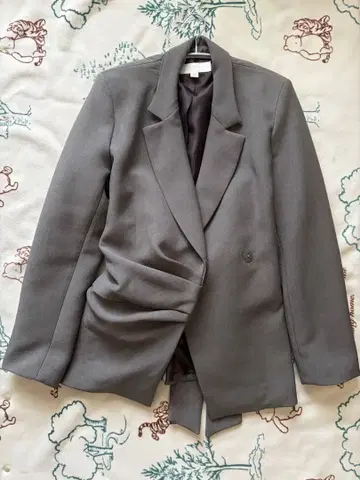 ZARA 허리 리본 테일러드 자켓 그레이