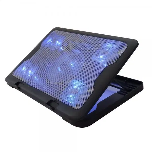 5팬 LED 풍량조절 노트북 받침대 블랙 (17인치)