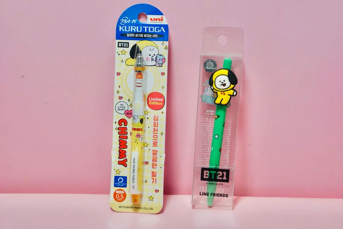 BT21 쿠루토가 샤프 0.5mm + 펜 새제품 2개 세트