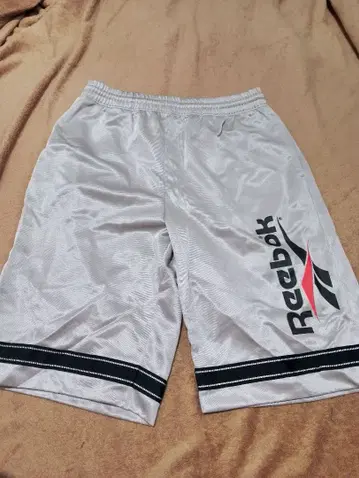 Reebok 남성용 하프 팬츠 농구 바지 실버 사이즈 O 빈티지