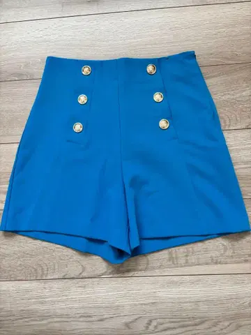 ZARA 하이웨스트 숏팬츠 블루 S