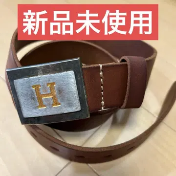 H.R.M. 천연 가죽 벨트 브라운