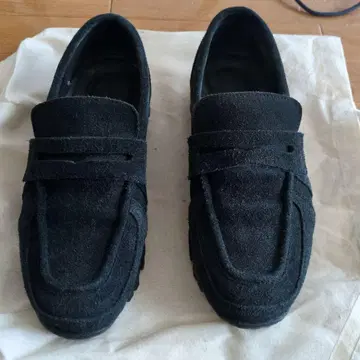 Vibram 밑창 스웨이드 로퍼 블랙 남성용