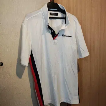 TaylorMade 남성용 골프 피케 셔츠 화이트 M 사이즈