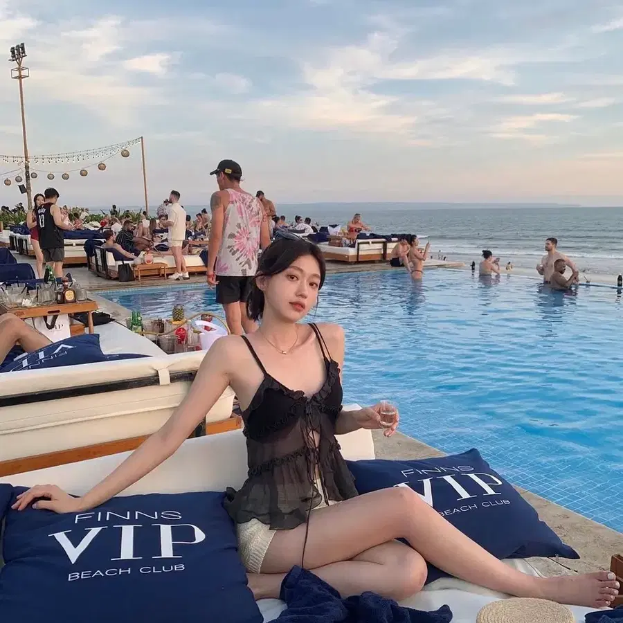 비키니 커버업 뷔스티에