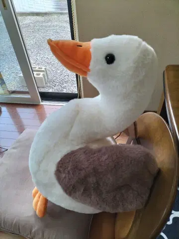 오리 BIG 봉제 인형 화이트 브라운