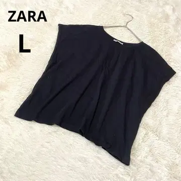 ZARA 자라 반팔 티셔츠 블랙 무지 면 100% 심플 상의/L