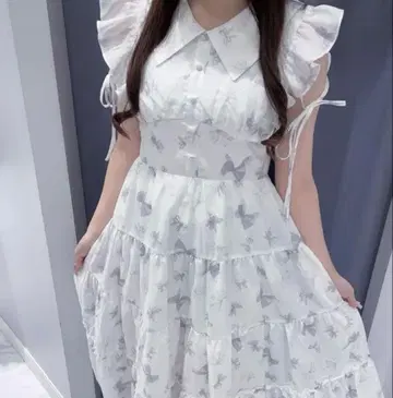 evelyn 오리지널 리본 무늬 OP 원피스 아이스 블루