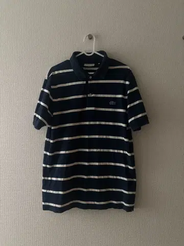 [ 새상품급 ] LACOSTE 라코스테 보더 피케 셔츠 네이비