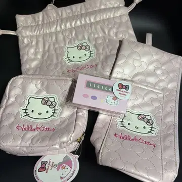 헬로키티 3COINS 퀼팅 파우치