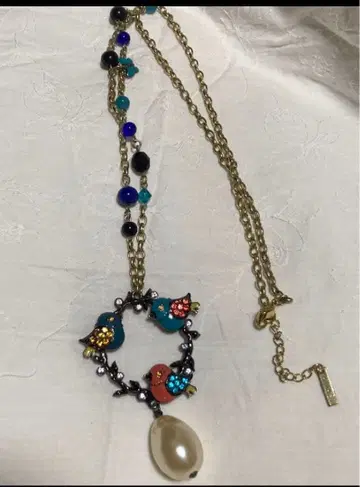 ANNA SUI 안나수이 목걸이 파랑새 blue bird 와 꽃