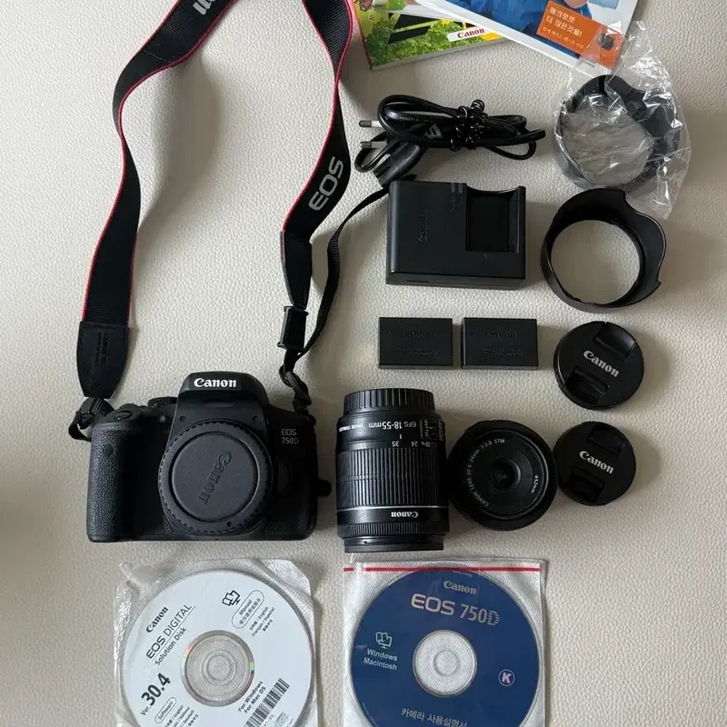 캐논 EOS 750D DSLR 입문용 풀세트 (24mm 단렌즈 포함)
