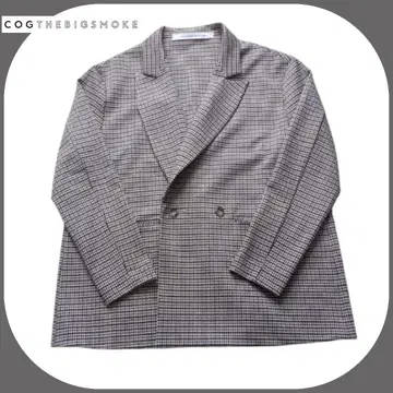 새상품급 COGTHEBIGSMOKE 더블 자켓 클래식 체크 그레이